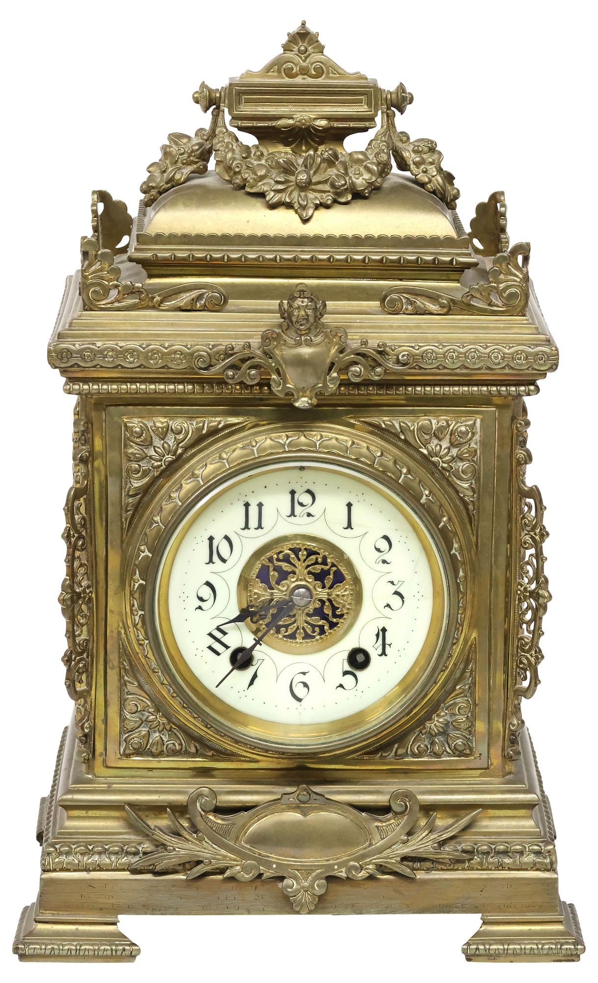 BRITISH PIERCED BRASS BRACKET CLOCK (1 of 6)