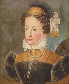FRAMED OIL PAINTING OF A RENAISSANCE-STYLE NOBLEWOMAN