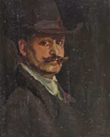 AFTER PHILIP DE LASZLO (1869-1937) OIL PAINTING PORTRAIT, 6" X 5"
