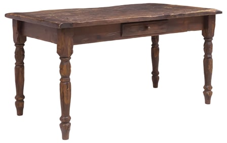 RUSTIC ENGLISH STAINED PINE WORK TABLE