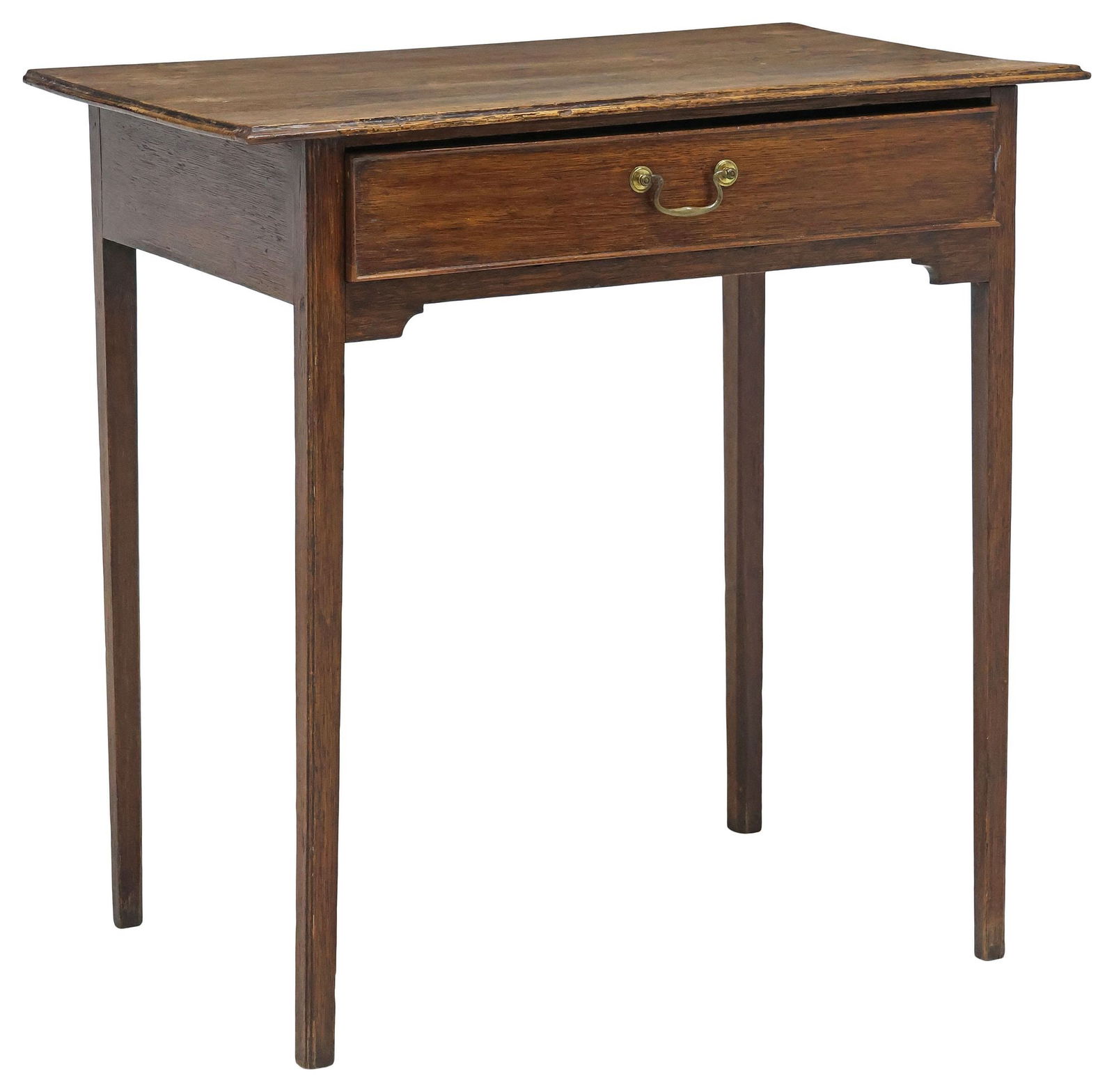 ENGLISH GEORGE III CARVED OAK SINGLE DRAWER SIDE TABLE (1 of 5)