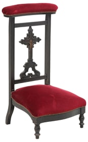 FRENCH CARVED & EBONIZED PRIE DIEU / PRAYER KNEELER