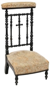 FRENCH NAPOLEON III PERIOD EBONIZED PRIE-DIEU / PRAYER KNEELER