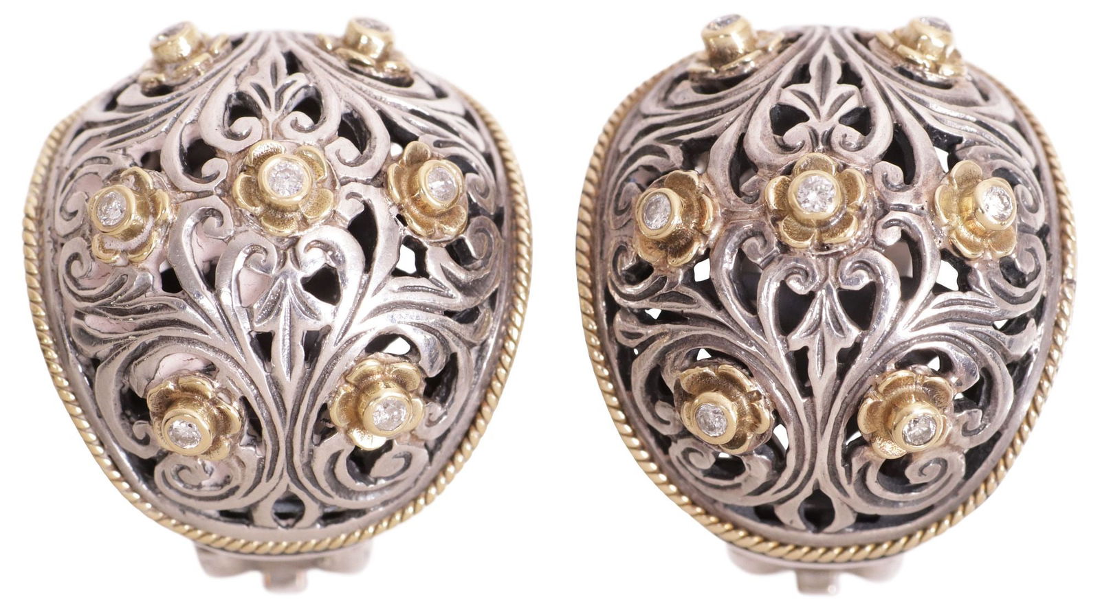 (PR) ESTATE KONSTANTINO STERLING SILVER & DIAMOND EARRINGS (1 of 5)