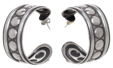 (PR) JAMES AVERY STERLING SILVER BEADED HOOP EARRINGS