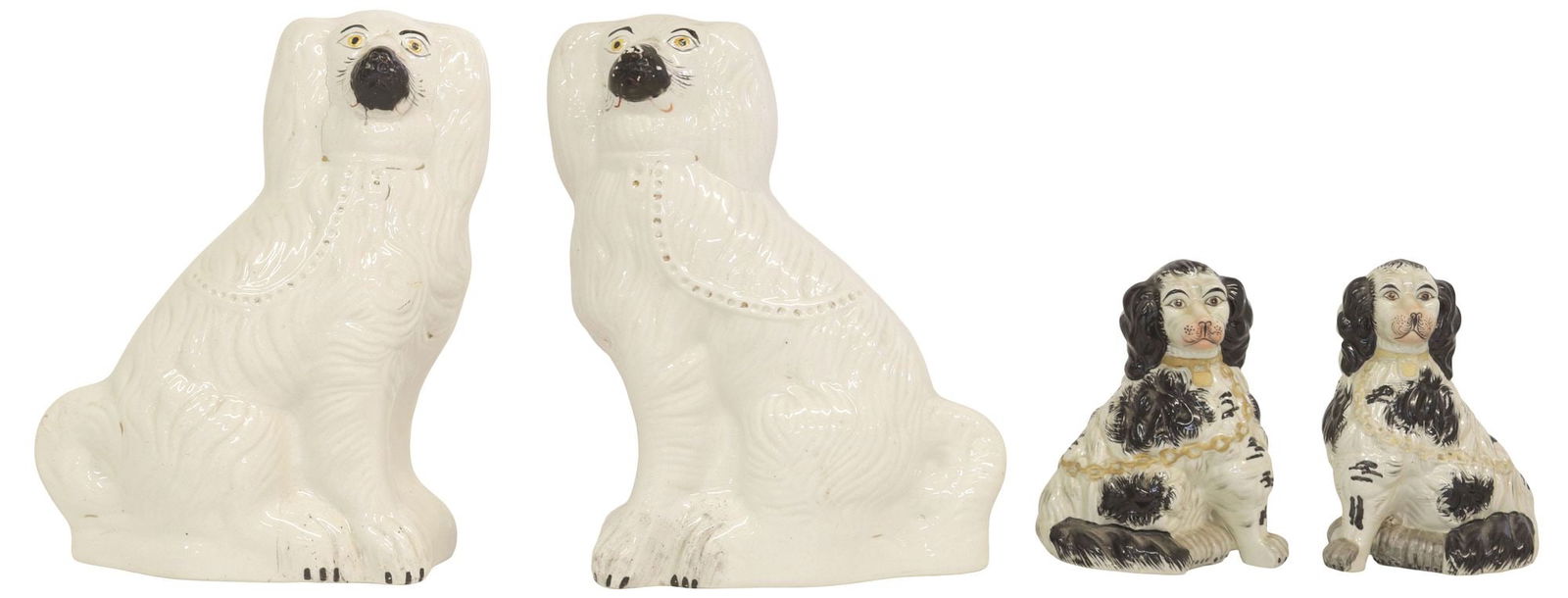 (4) ENGLISH STAFFORDSHIRE MANTLE DOGS, 2 VICTORIAN (1 of 3)