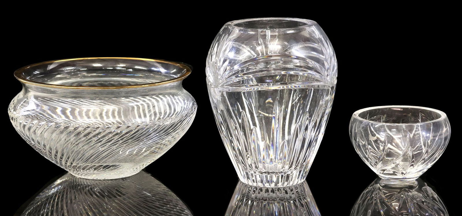 (3) WATERFORD CUT CRYSTAL CABINET & TABLE ITEMS, VASE & BOWLS (1 of 4)