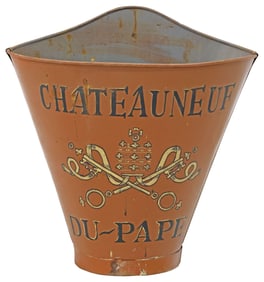 FRENCH VINEYARD PAINTED METAL GRAPE PICKER'S HOTTE / HOD