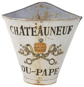 FRENCH VINEYARD PAINTED METAL GRAPE PICKER'S HOTTE / HOD