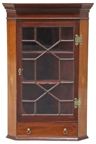 ENGLISH GEORGE III MAHOGANY CORNER CABINET