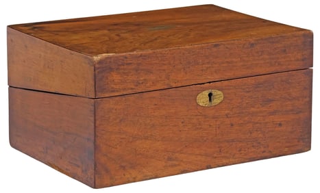 ENGLISH FIGURED WALNUT TRAVEL DESK / WRITING SLOPE