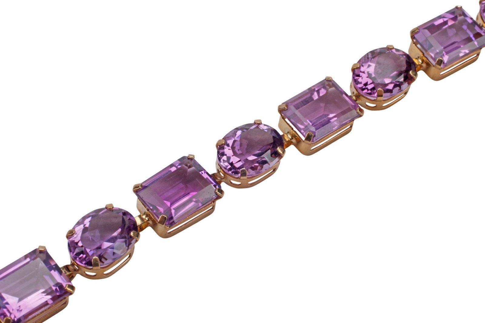 ESTATE 10KT YELLOW GOLD & AMETHYST LINE BRACELET (1 of 4)