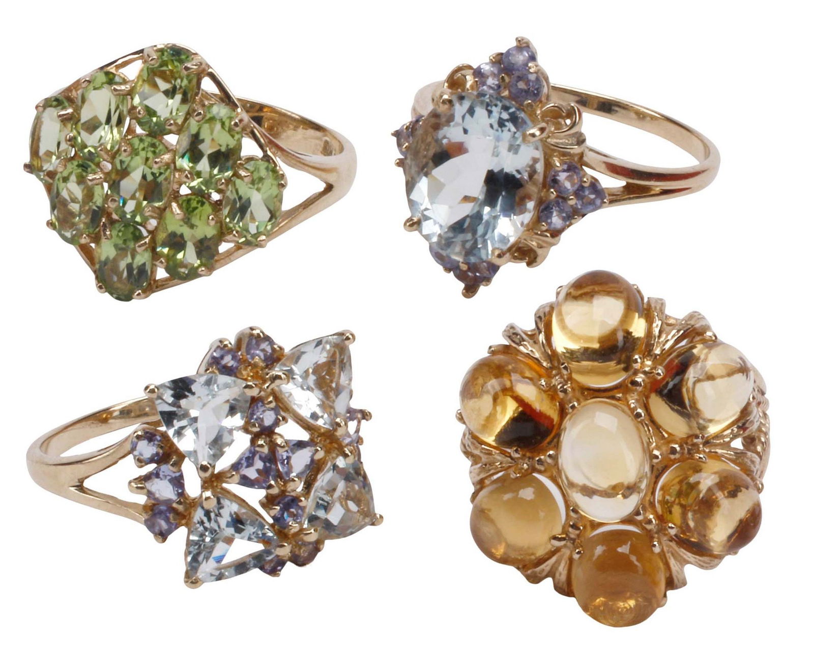 (4) ESTATE 10KT YELLOW GOLD & MULTI-GEMSTONE RINGS (1 of 7)