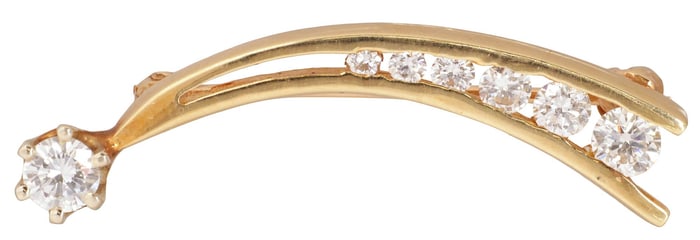 ESTATE 14KT YELLOW GOLD & 0.66CTTW DIAMOND SHOOTING STAR BROOCH / PIN