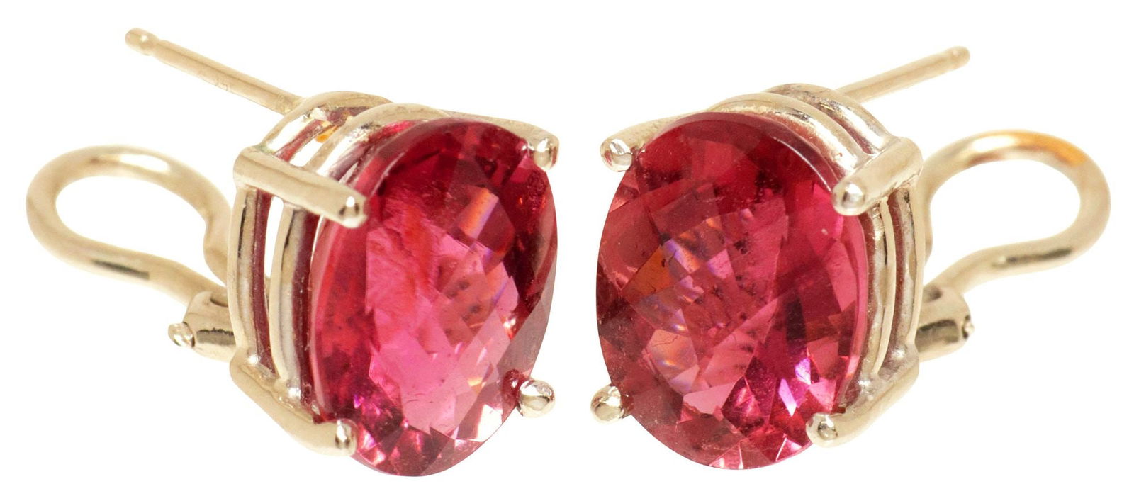 ESTATE 14KT WHITE GOLD & 8.18 CTTW PINK TOURMALINE EARRINGS (1 of 4)