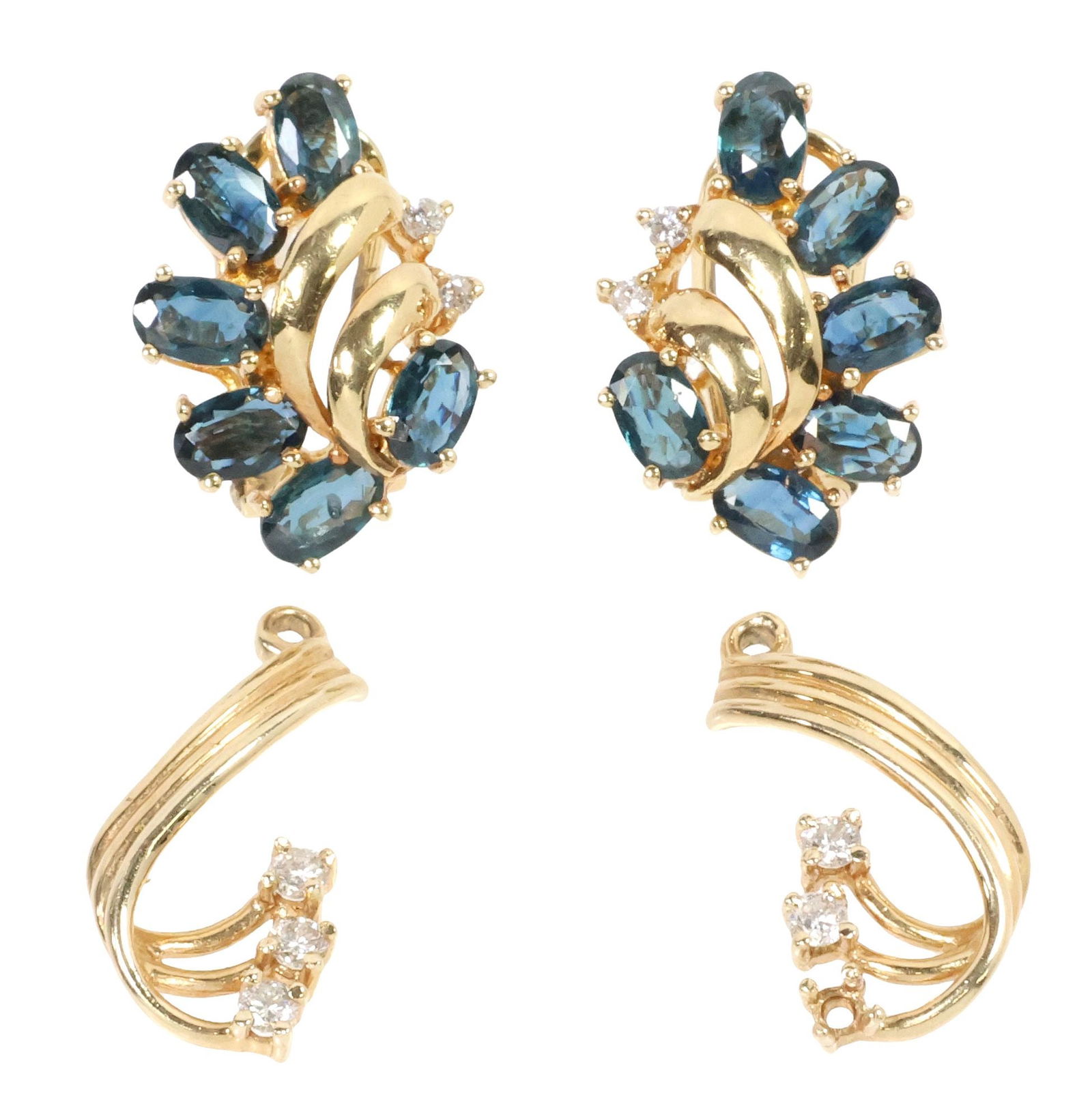 (2) ESTATE 14KT YELLOW GOLD & GEMSTONE EARRINGS & UNASSOCIATED ENHANCERS (1 of 2)