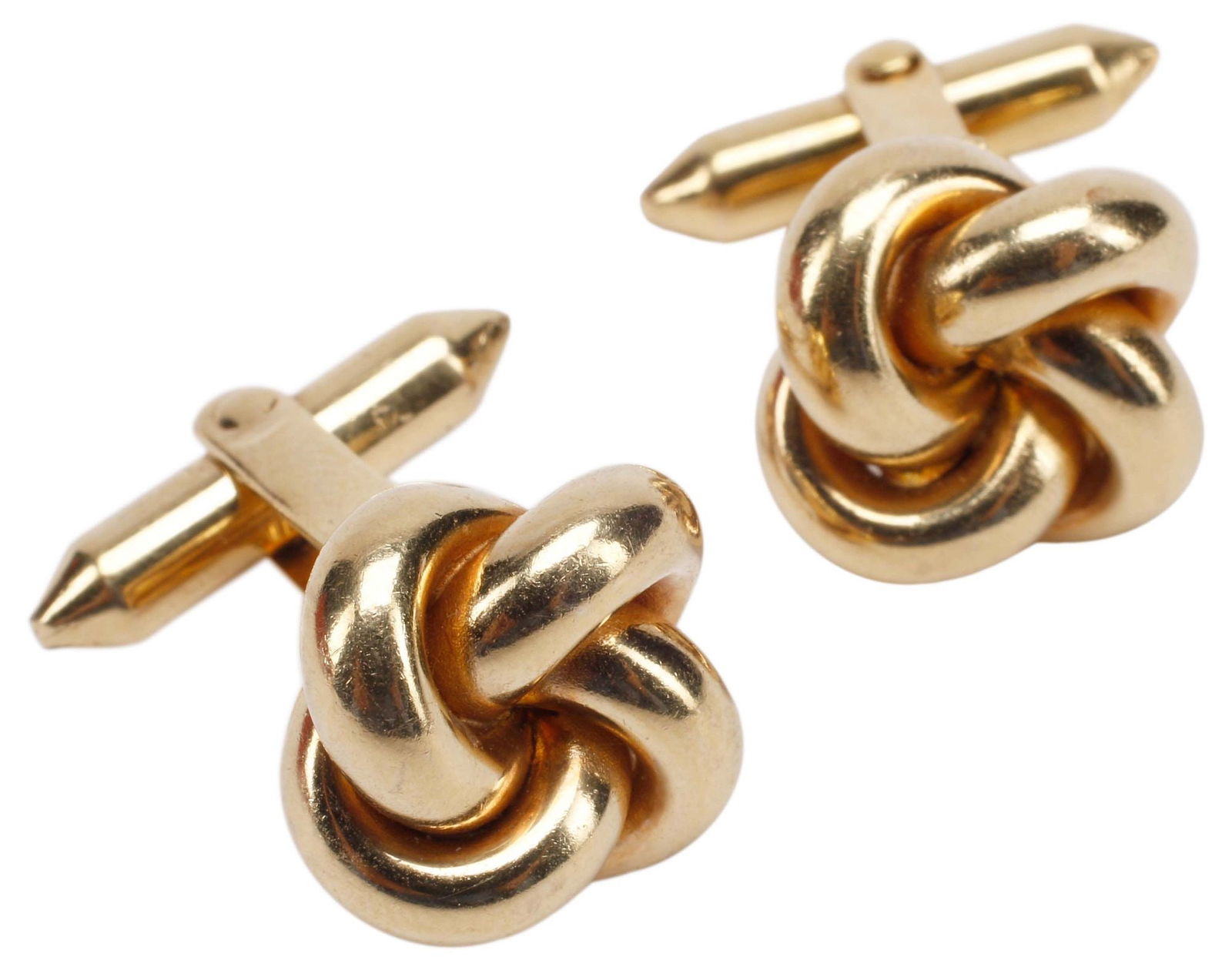 ESTATE DOLAN BULLOCK 14KT YELLOW GOLD KNOT MOTIF CUFFLINKS (1 of 3)