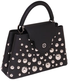 LOUIS VUITTON X YAYOI KUSAMA 'CAPUCINES MM' 2023 LEATHER DOTS HANDBAG NIB