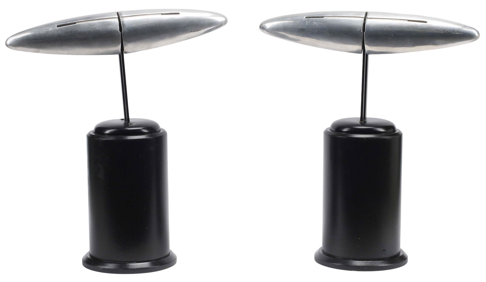 (2) POSTMODERN JORGE PENSI (ATTRIB.) 'OLYMPIA' 2-LT ALUMINUM LAMPS (1 of 4)