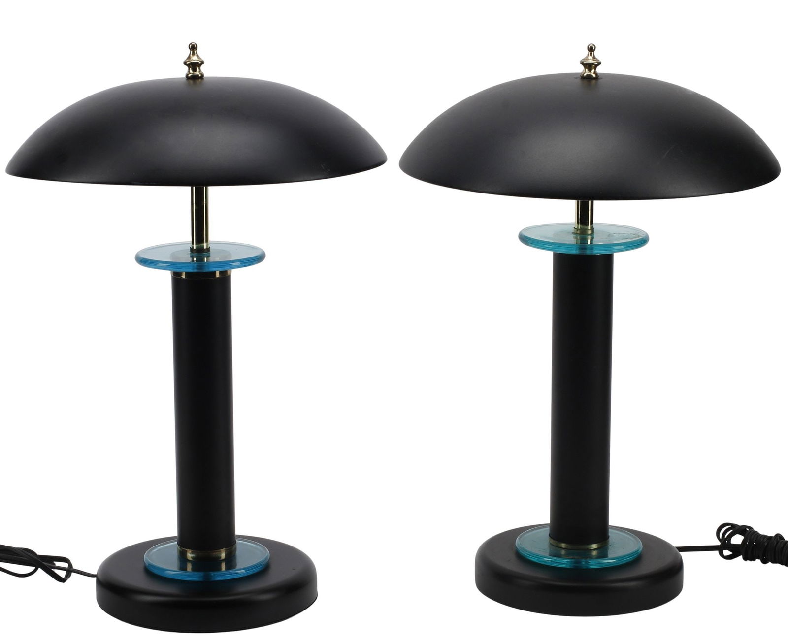 (2) POSTMODERN MEMPHIS STYLE MUSHROOM SHADE TABLE LAMPS (1 of 4)