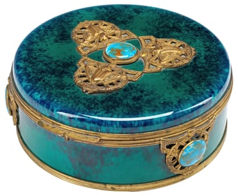 FRENCH PAUL MILET SEVRES BRONZE-MOUNTED POTTERY DRESSER BOX