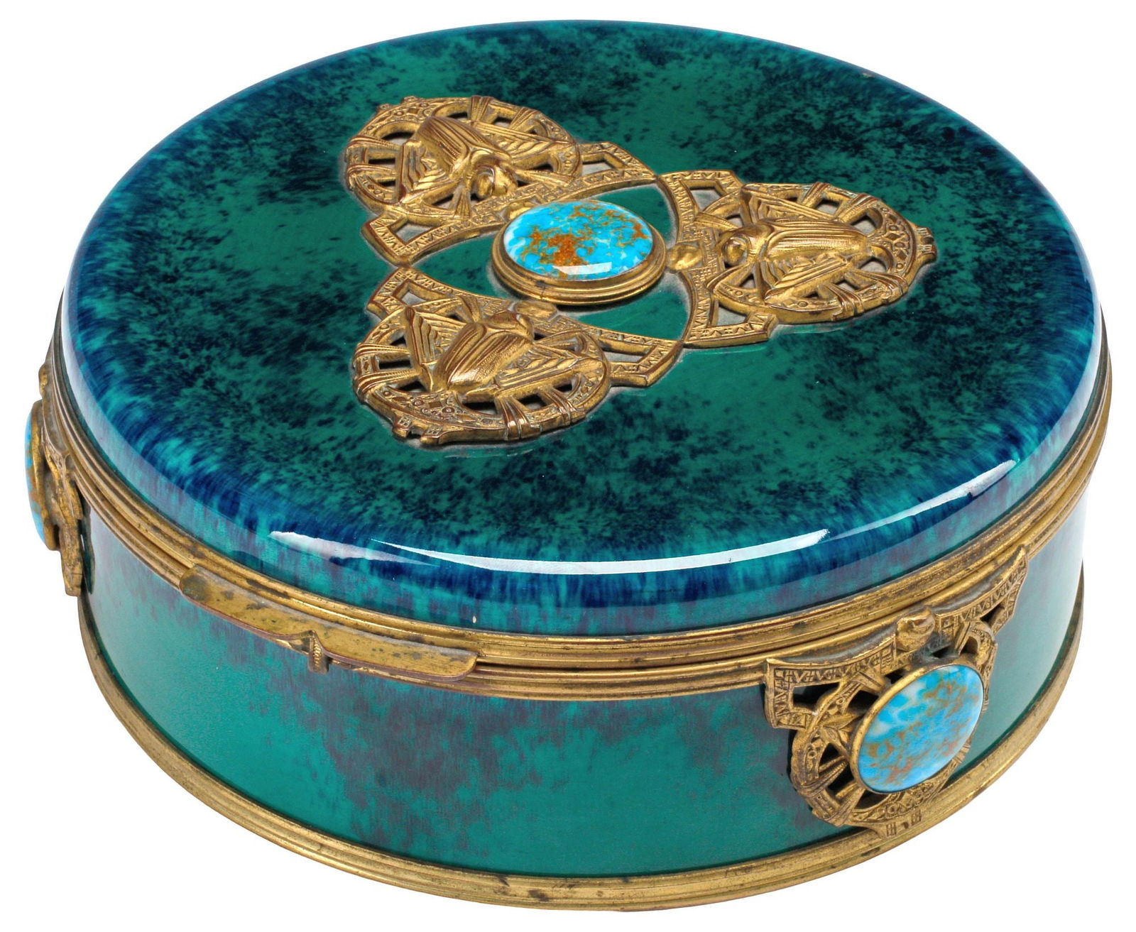FRENCH PAUL MILET SEVRES BRONZE-MOUNTED POTTERY DRESSER BOX (1 of 4)
