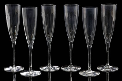 (6) BACCARAT 'DOM PERIGNON' CRYSTAL CHAMPAGNE FLUTES