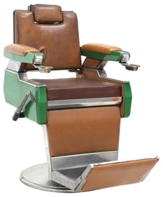 VINTAGE ITALIAN ELETTRA 220M LUX UPHOLSTERED STEEL BARBER CHAIR