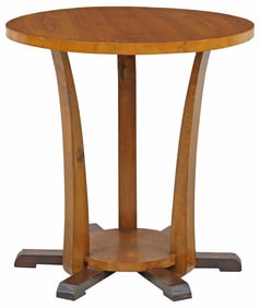 ITALIAN ART DECO PERIOD WALNUT ROUND-TOP SIDE TABLE