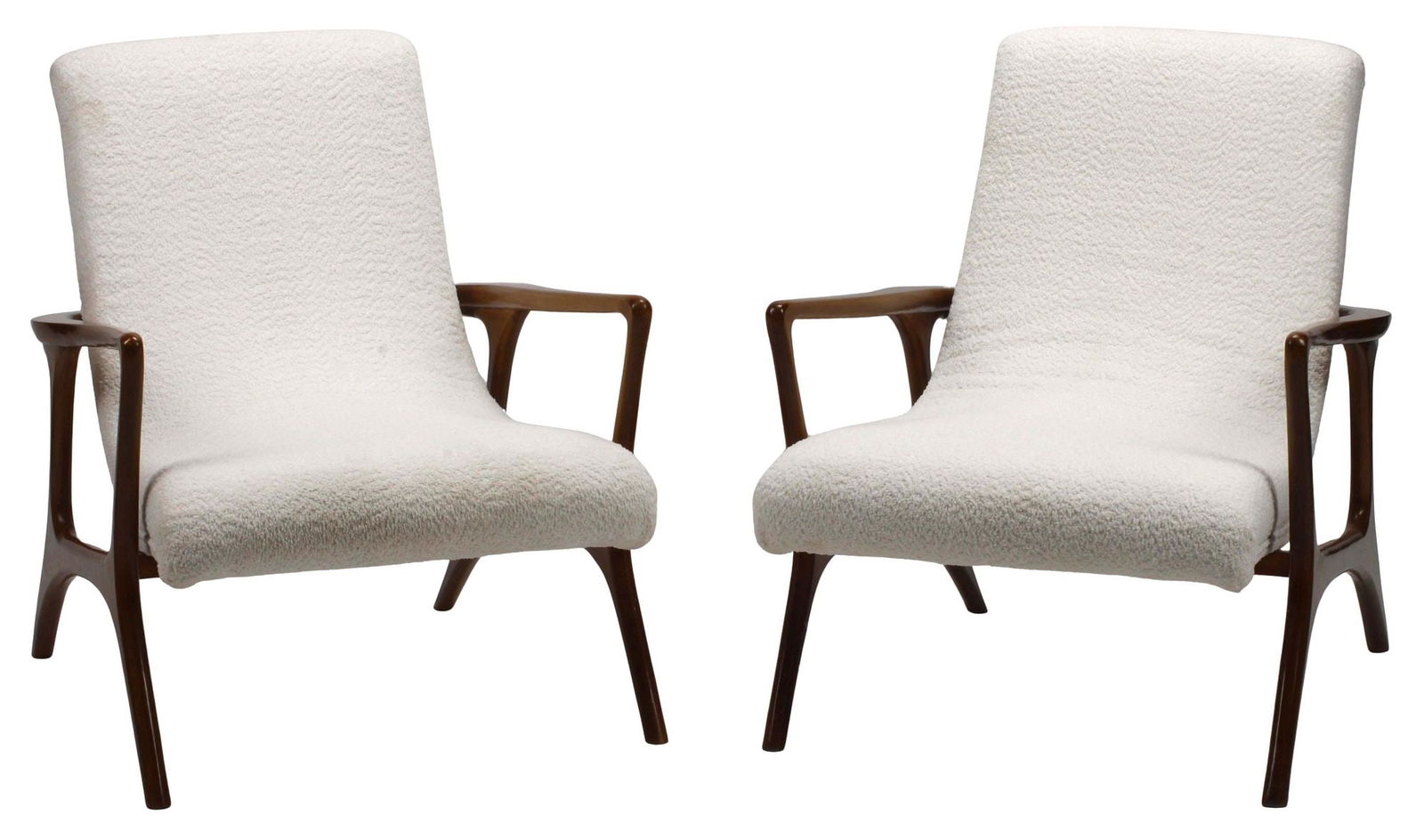(2) MID-CENTURY KAGAN STYLE UPHOLSTERED LOUNGE CHAIRS (1 of 5)