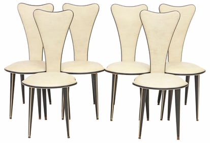 (6) UMBERTO MASCAGNI (ATTRIB.) MID-CENTURY MODERN DINING CHAIRS
