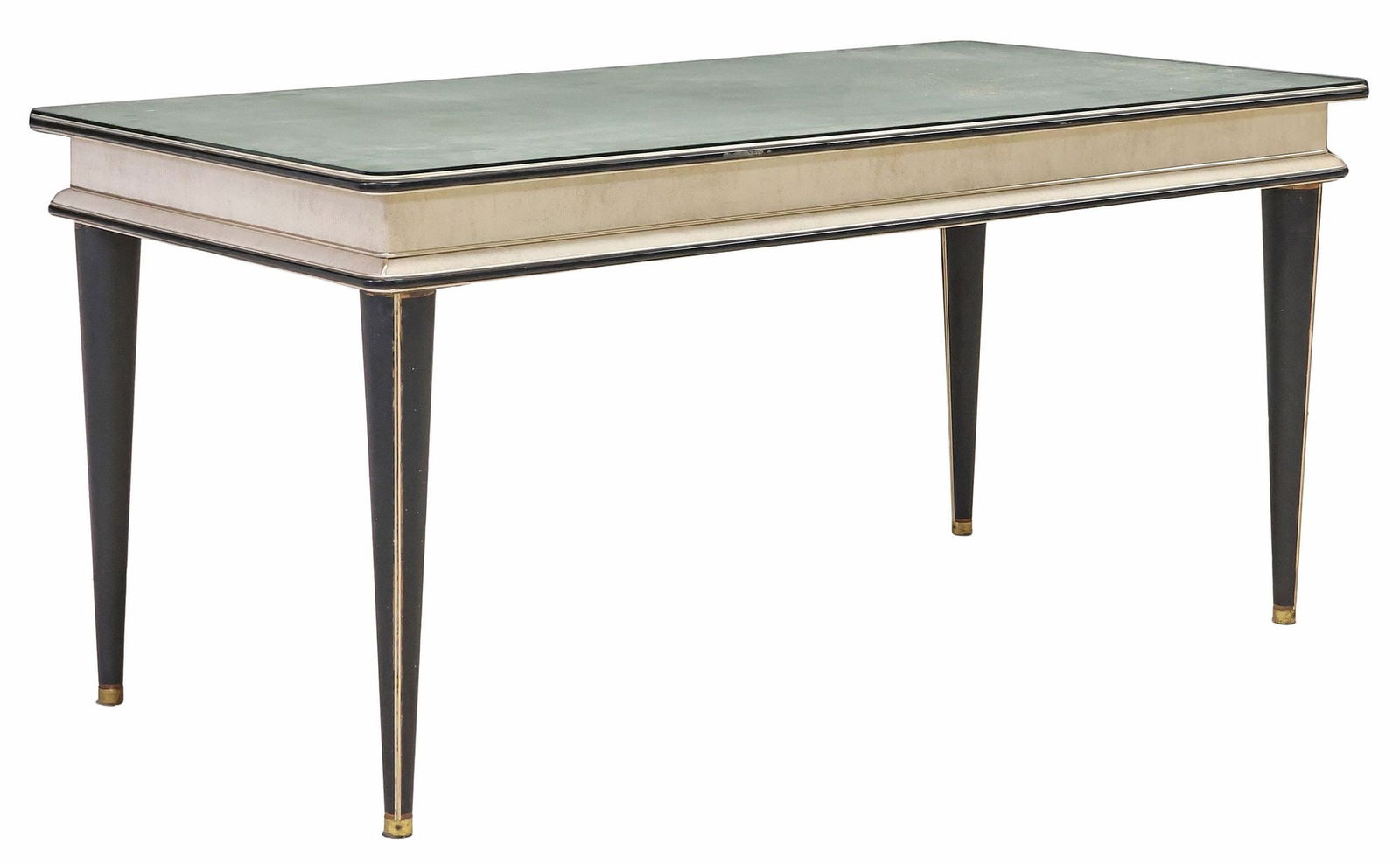 UMBERTO MASCAGNI (ATTRIB.) MID-CENTURY MODERN GLASS-TOP DINING TABLE (1 of 4)