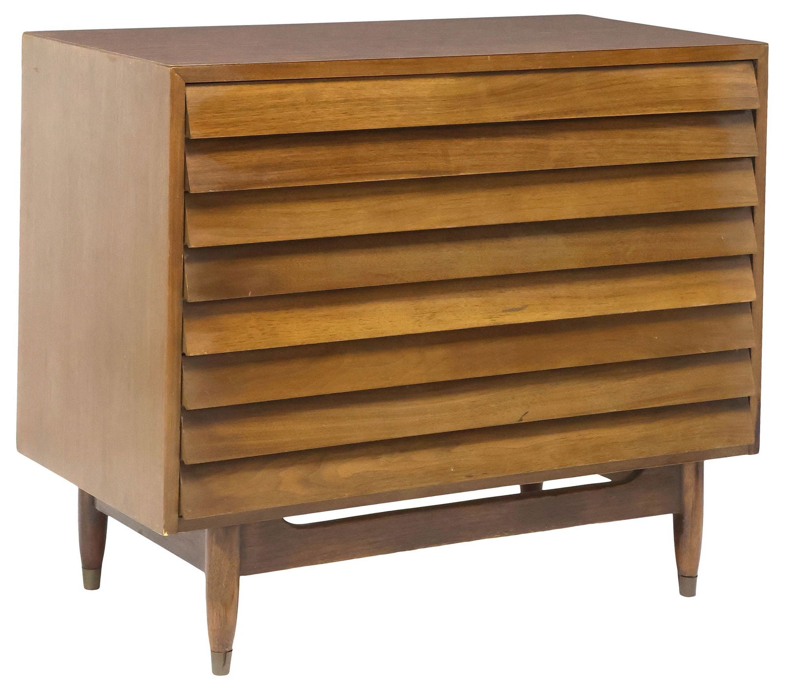MID-CENTURY MODERN LOUVERED THREE-DRAWER CHEST (1 of 5)