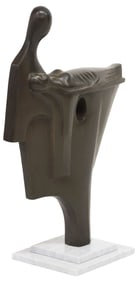 JORGE ALARCON ISLAS (B.1933) ABSTRACT FIGURAL BRONZE STUDY, 'CIRUGIA'