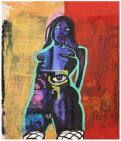 JESUS MONSIVAIS (TX, 20THC.) CONTEMPORARY FEMALE NUDE, 80.5" X 68.75"