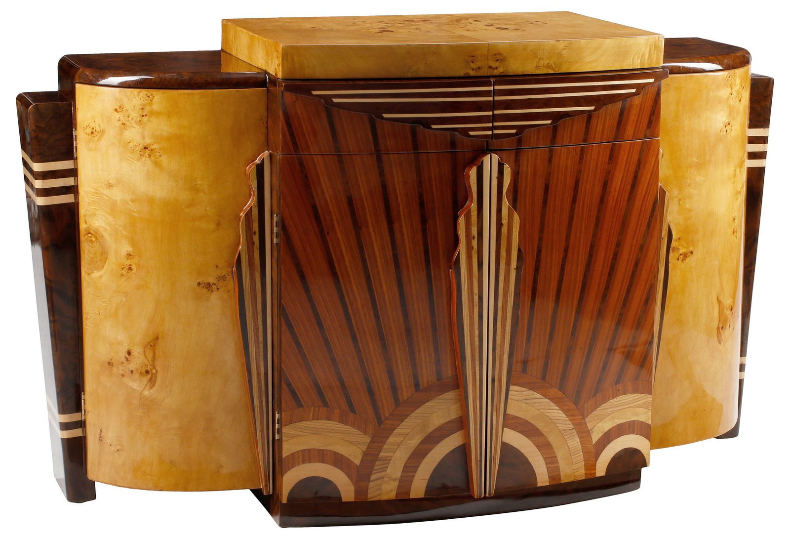 ART DECO STYLE MULTI-INLAY PARQUETRY CABINET (1 of 7)