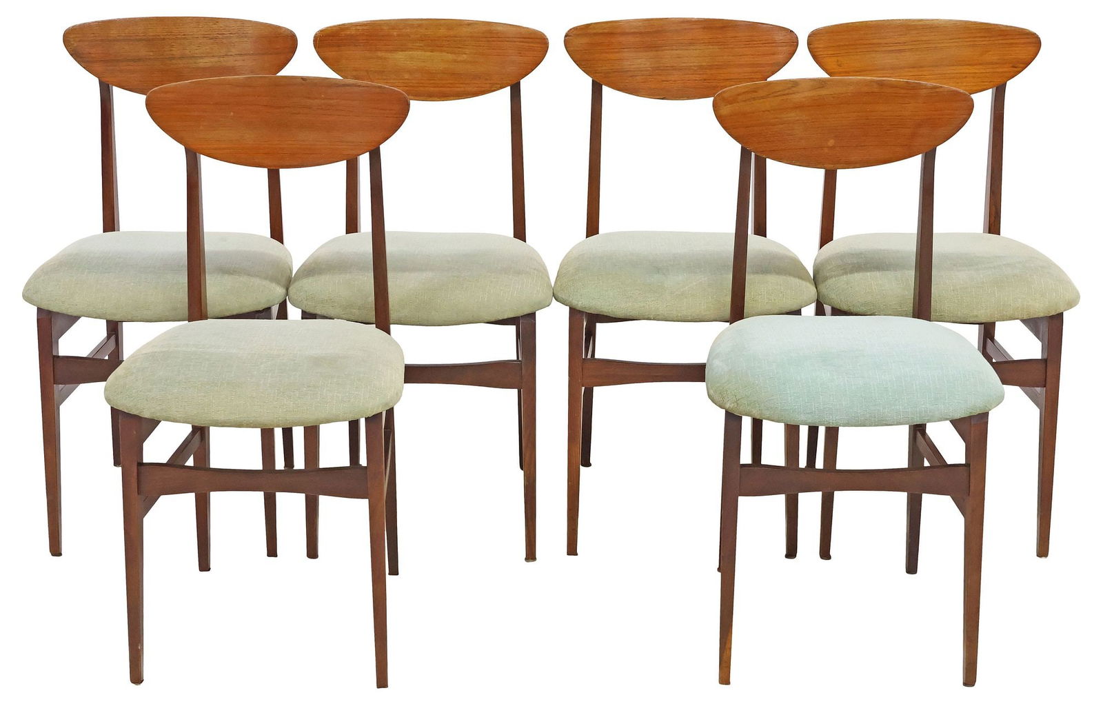 (6) DANISH MID-CENTURY MODERN UPHOLSTERED TEAK DINING CHAIRS (1 of 3)