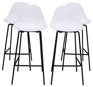 (4) SIMONE VIOLA FOR TOOU 'TA' MODERN WHITE & BLACK BAR / COUNTER STOOLS