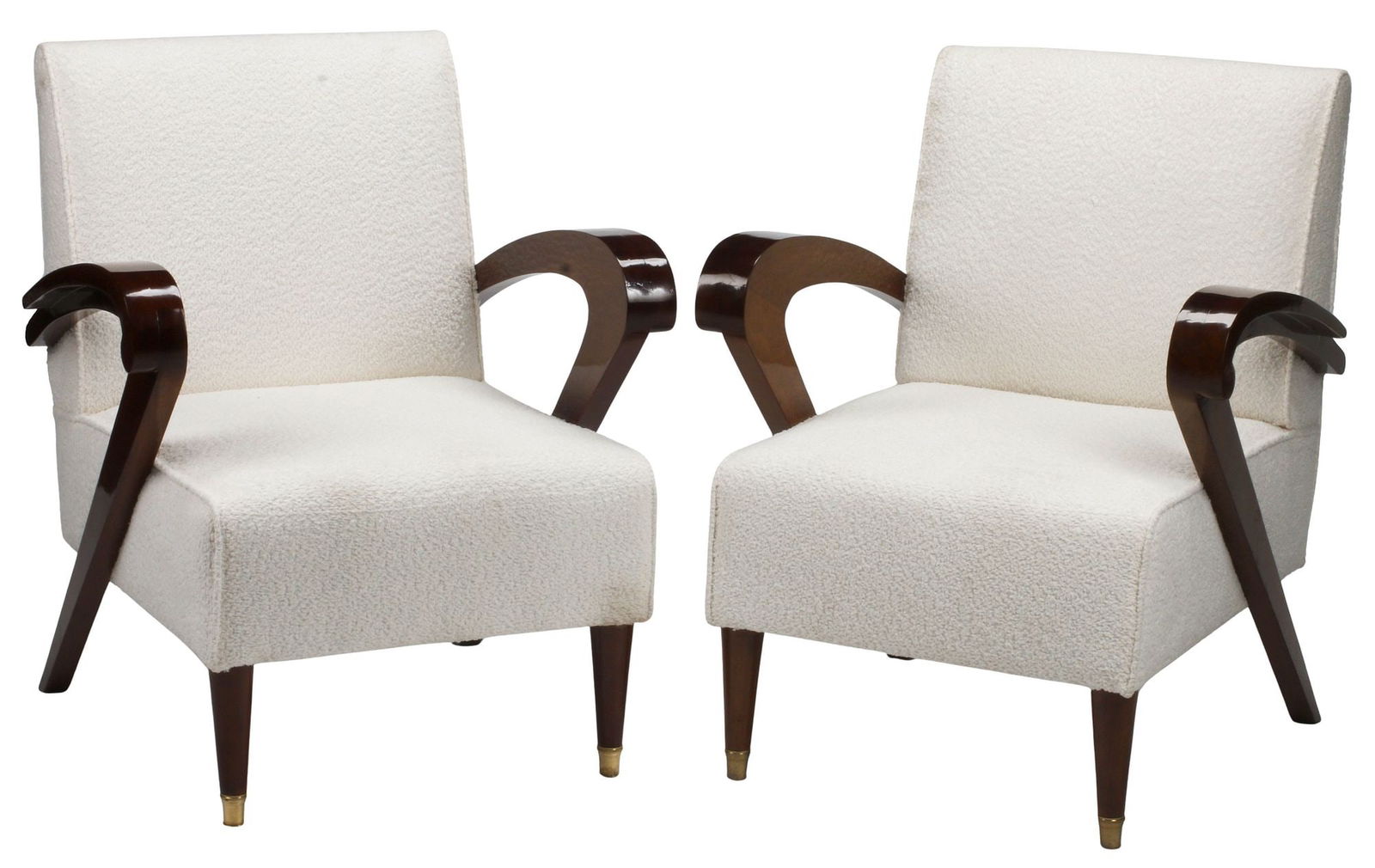 (2) ART DECO STYLE UPHOLSTERED ARMCHAIRS (1 of 5)