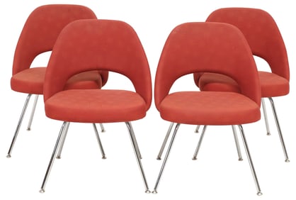 (4) EERO SAARINEN (D.1961) FOR KNOLL UPHOLSTERED EXECUTIVE SIDE CHAIRS