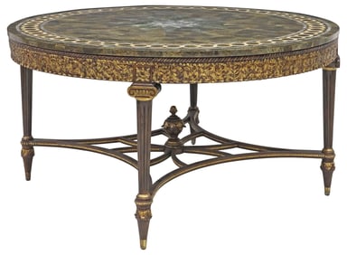LARGE LOUIS XVI STYLE TESSELLATED-TOP CENTER TABLE, 60"DIAM