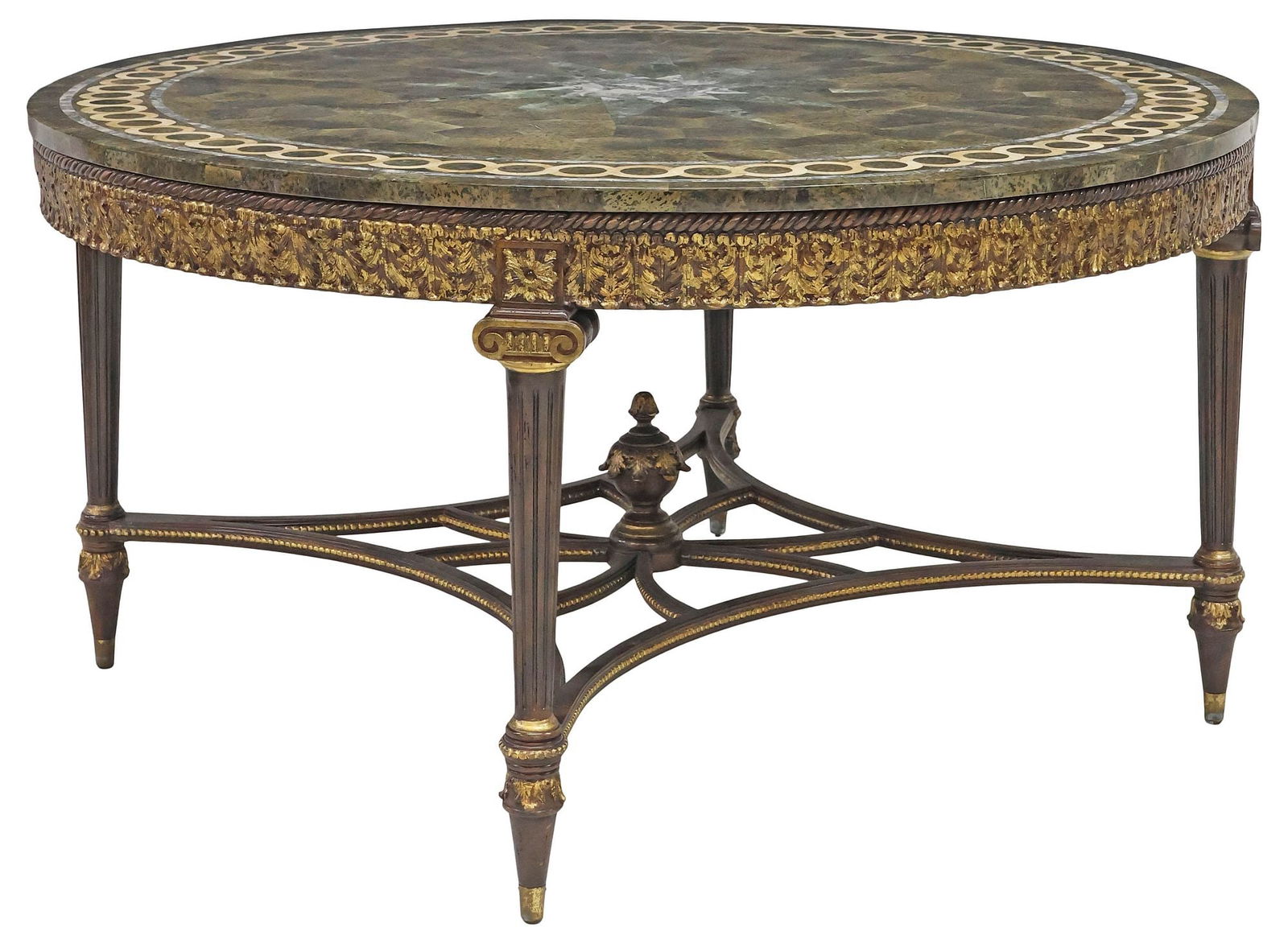 LARGE LOUIS XVI STYLE TESSELLATED-TOP CENTER TABLE, 60"DIAM (1 of 4)