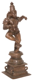 ANTIQUE BRONZE/ COPPER ALLOY FIGURE, DANCING BALAKRISHNA, INDIA
