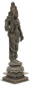 ANTIQUE BRONZE/ COPPER ALLOY FIGURE, EARTH GODDESS BHUDEVI, INDIA