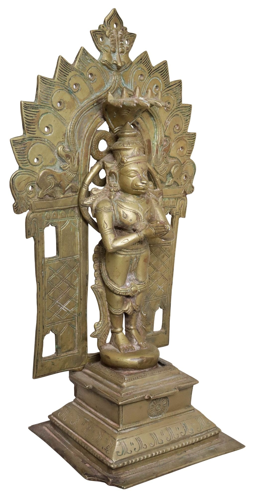 ANTIQUE BRONZE/ COPPER ALLOY FIGURE, HINDU DEITY HANUMAN, INDIA (1 of 6)