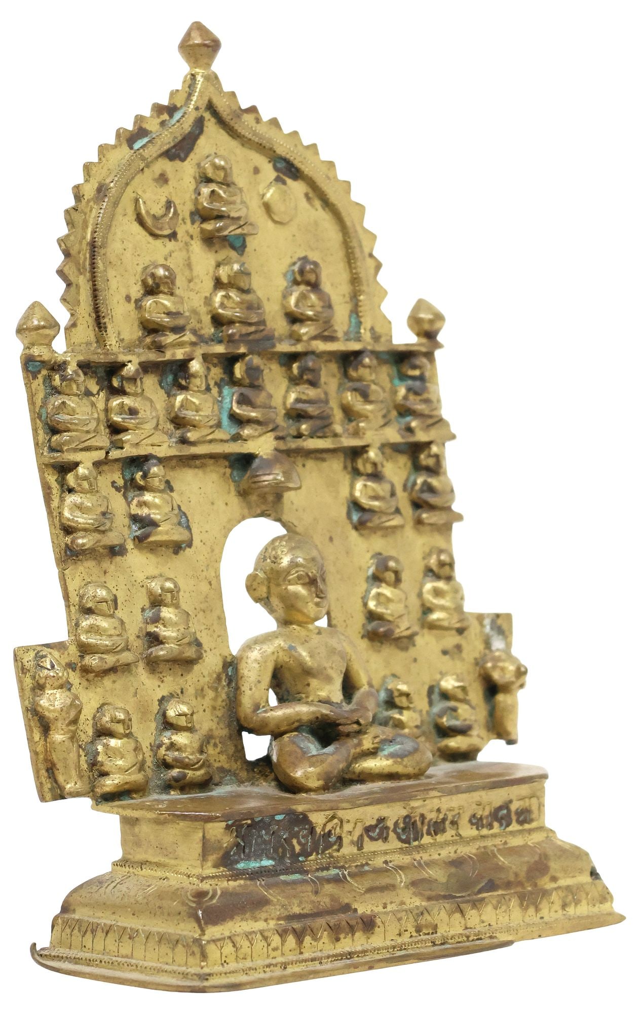 ANTIQUE BRONZE/ COPPER ALLOY JAIN ALTAR SHRINE, TIRTHANKARA, INDIA (1 of 5)