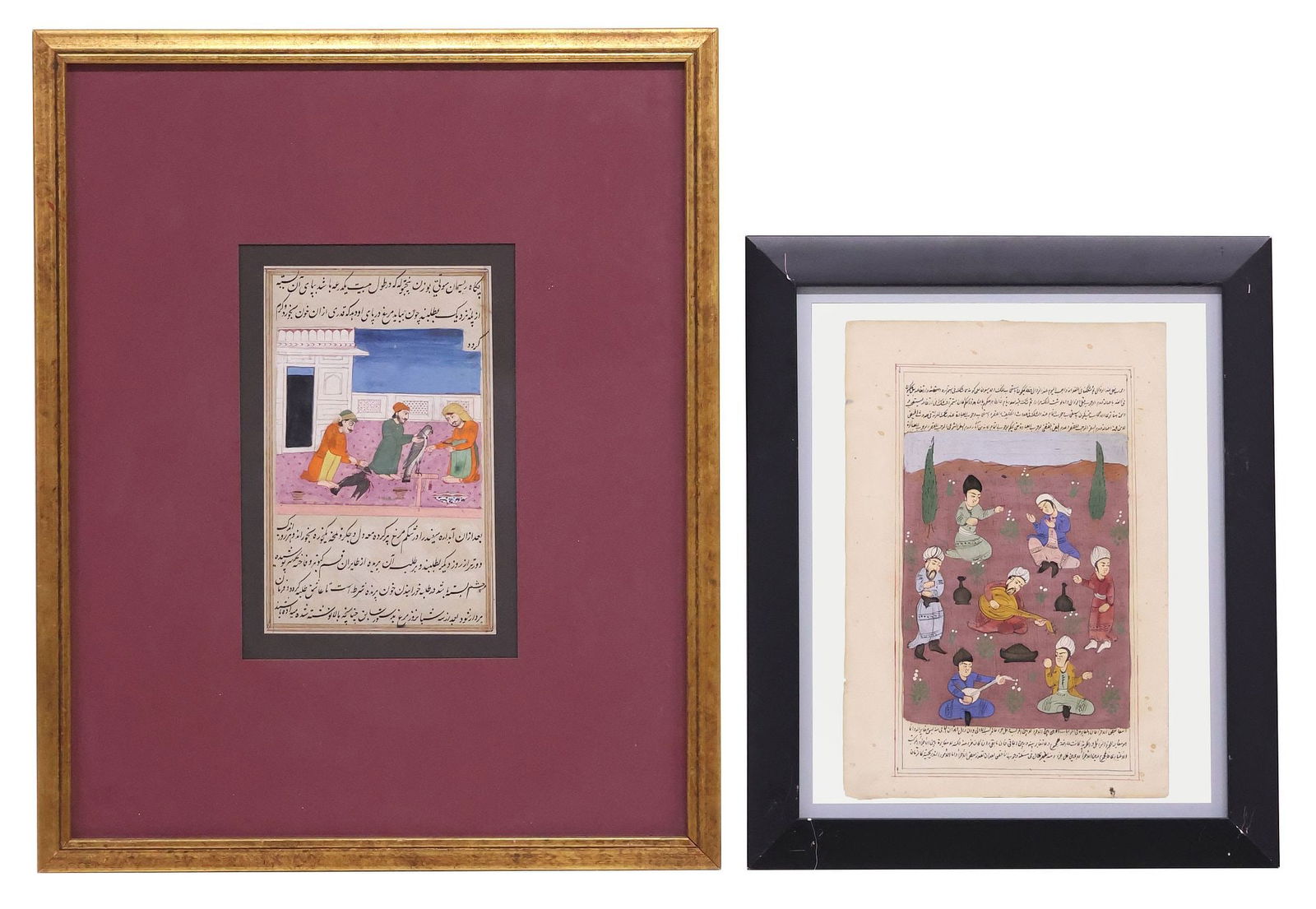 (2) FRAMED INDO-PERSIAN ILLUMINATED MANUSCRIPT PAGES (1 of 6)