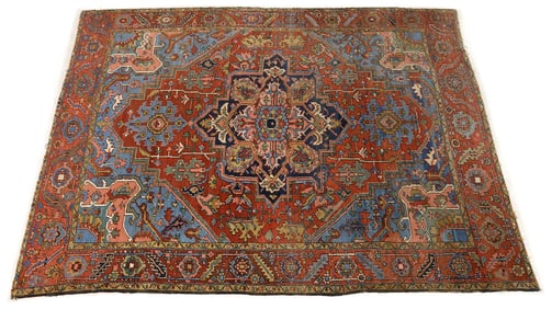 ESTATE HAND-TIED PERSIAN HERIZ RUG, 12'2" X 9'7"