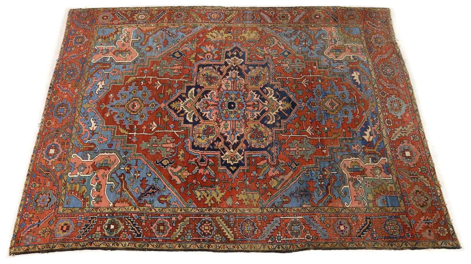ESTATE HAND-TIED PERSIAN HERIZ RUG, 12'2" X 9'7" (1 of 3)