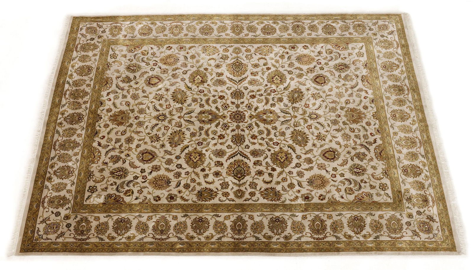 ESTATE HAND-TIED INDO-PERSIAN RUG, 10'11" X 8' (1 of 3)